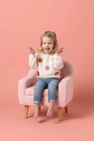 Mud Pie Girls Kids Daisy Crew Neck Sweater in Saudi Arabia