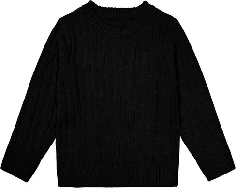 Girls' Sweaters Casual Long Sleeve Cable Knit Pullover Sweater Kids Fall Winter Crew Neck Jumper Top in Saudi Arabia