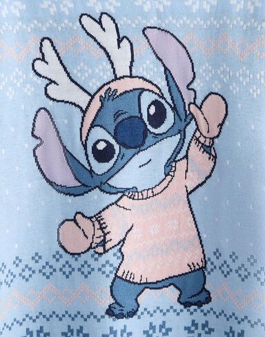 Disney Lilo & Stitch Kids Christmas Jumper | Graphic Knitted Sweater for Children | Festive Holiday Long Sleeve Knitwear Top in Saudi Arabia