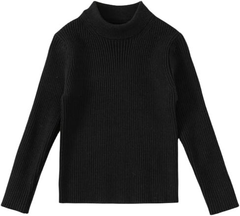 Toddle Girls/Boys Solid Color Switters Half Turtleneck Kids Long Long Stunky Strendy Trendy Pullover Sweater Tops in Kuwait