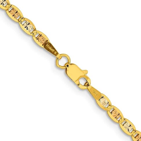 Diamond2Deal 14K Tri-Color Gold 2.75mm Valentino Necklace in Saudi Arabia