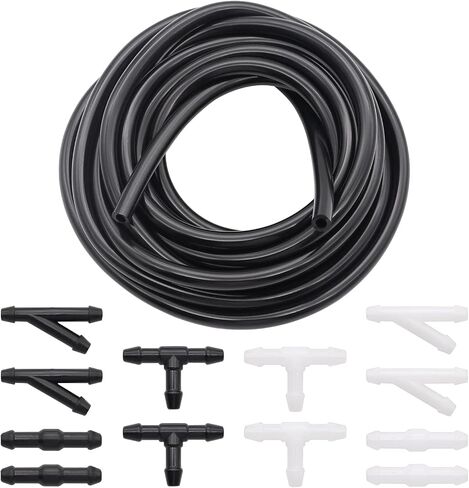 Windshield Washer Hose Kit, 4 Meter Washer Fluid Hose with 12 Pcs Hose Connectors, Suitable for Most Car Windshield Washer Tubing LCS-C-0032 in Saudi Arabia