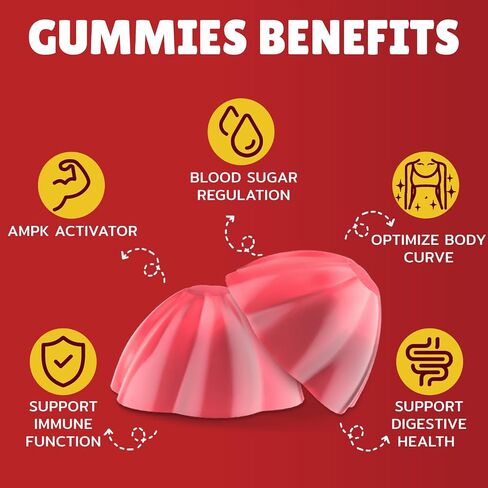 2000mg Berberine Supplement Gummies - High Potency Berberine with Ceylon Cinnamon Candy, Turmeric, Magnesium, Chromium - Sugar Free, Vegan, Non-GMO, Gluten-Free - Peach Flavor 60 Gummies - 1 Pack in Saudi Arabia