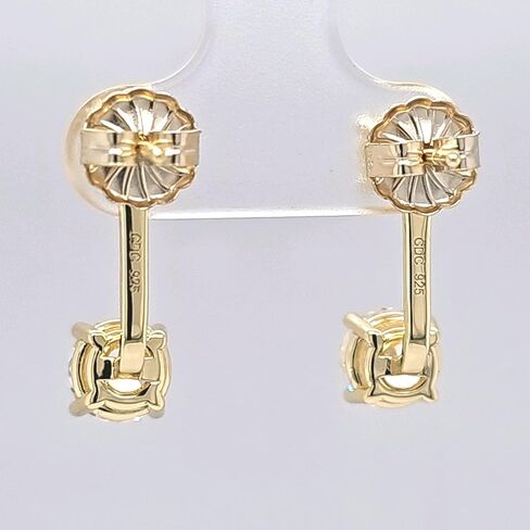 Earring Jackets with Cubic Zirconia – Sterling Silver, Adjustable Drop Design – 1.50 CTW (5.25mm & 6.50mm Stones) in Saudi Arabia