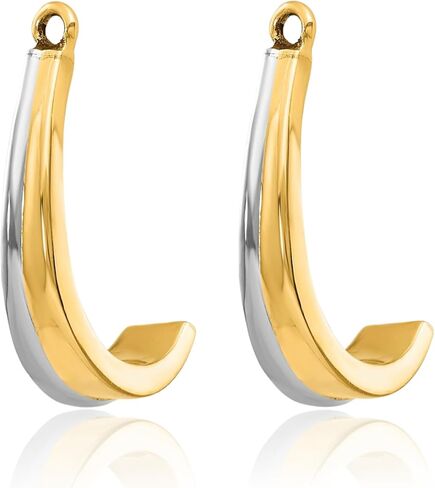 14K Solid Yellow Gold J Hoop Earring Jackets for Studs in Saudi Arabia
