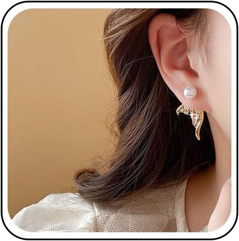 عتيقة الكريستال لؤلؤة الأذن سترة أقراط راينستون السمكة ذيل سترة أقراط الكريستال القلب أقراط بوهو بيرل تتدلى أقراط للنساء in Kuwait