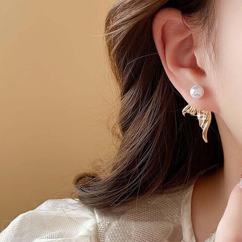 عتيقة الكريستال لؤلؤة الأذن سترة أقراط راينستون السمكة ذيل سترة أقراط الكريستال القلب أقراط بوهو بيرل تتدلى أقراط للنساء in Kuwait