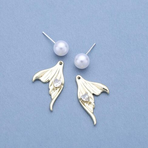 عتيقة الكريستال لؤلؤة الأذن سترة أقراط راينستون السمكة ذيل سترة أقراط الكريستال القلب أقراط بوهو بيرل تتدلى أقراط للنساء in Kuwait