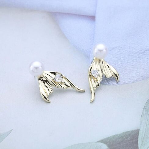 عتيقة الكريستال لؤلؤة الأذن سترة أقراط راينستون السمكة ذيل سترة أقراط الكريستال القلب أقراط بوهو بيرل تتدلى أقراط للنساء in Kuwait