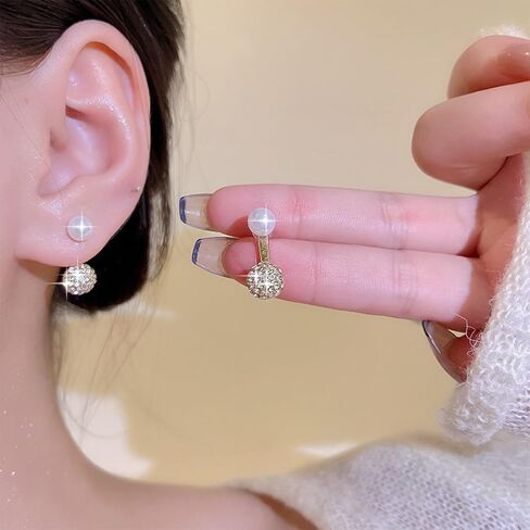 عتيقة الكريستال لؤلؤة الأذن سترة أقراط راينستون الكرة سترة أقراط الكريستال لؤلؤة أقراط بوهو تشيك ستة أقراط متدلية للنساء in Kuwait