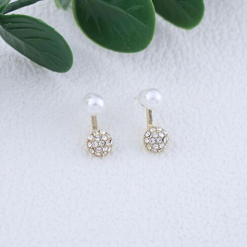 عتيقة الكريستال لؤلؤة الأذن سترة أقراط راينستون الكرة سترة أقراط الكريستال لؤلؤة أقراط بوهو تشيك ستة أقراط متدلية للنساء in Kuwait