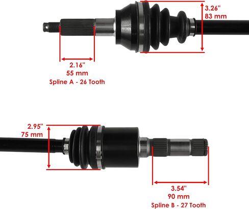 Caltric Front Rear Left Right Complete Cv Joint Axles Compatible with Polaris Ranger Crew 700 2008 2009 in Saudi Arabia