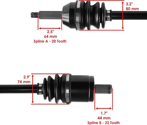 Caltric Front Rear Left Right Complete Cv Joint Axles Compatible with Polaris Ranger Crew 700 2008 2009 in Saudi Arabia