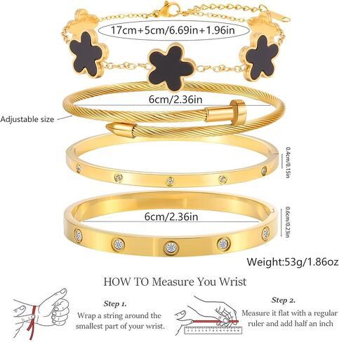 18 ألف ذهبية مطلية بتكديس الأزهار الزهرية للنساء- مجموعة حب الأظافر من الفولاذ المقاوم للصدأ ، هدية مجوهرات عصرية لعيد الحب ، عيد الأم ، يوم المرأة in Kuwait