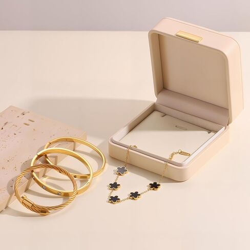 18 ألف ذهبية مطلية بتكديس الأزهار الزهرية للنساء- مجموعة حب الأظافر من الفولاذ المقاوم للصدأ ، هدية مجوهرات عصرية لعيد الحب ، عيد الأم ، يوم المرأة in Kuwait