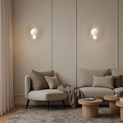 Aim & Ggkk Wall Candle Sconce Holder ، مجموعة من 2 Mirror Gall Metal Candle حامل للمنزل ، غرفة المعيشة ، غرفة الطعام ، مزرعة Rustic Boho ديكورات in Kuwait
