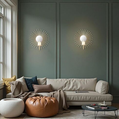 Aim & Ggkk Wall Candle Sconce Holder ، مجموعة من 2 Mirror Gall Metal Candle حامل للمنزل ، غرفة المعيشة ، غرفة الطعام ، مزرعة Rustic Boho ديكورات in Kuwait