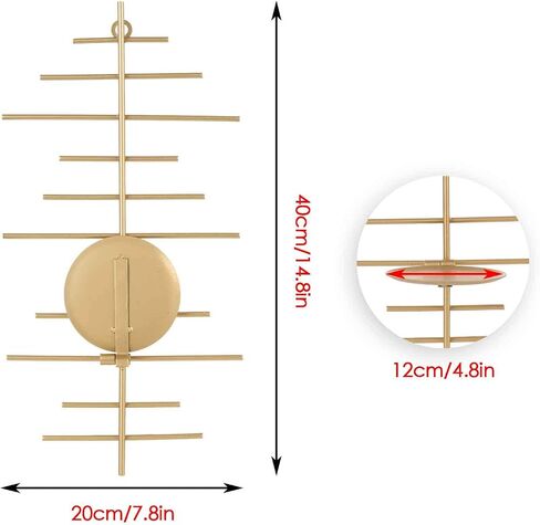 Aim & Ggkk Wall Candle Sconce Holder ، مجموعة من 2 Mirror Gall Metal Candle حامل للمنزل ، غرفة المعيشة ، غرفة الطعام ، مزرعة Rustic Boho ديكورات in Kuwait
