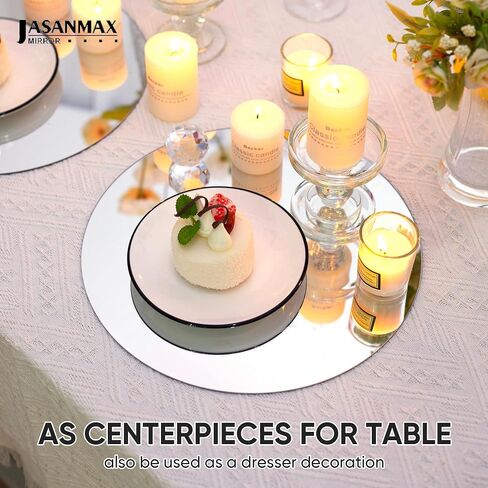 12Pcs 12inch Round Mirror Plates, Edges Polished, Round Mirrors for Centerpieces in Saudi Arabia