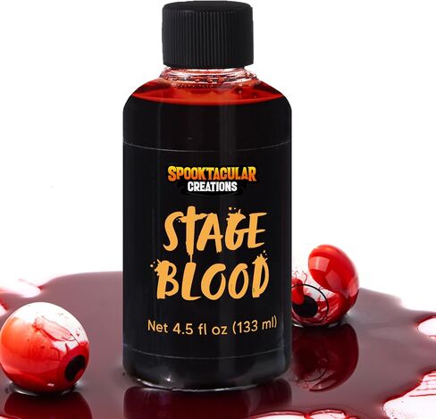 Spooktacular Creations 4.5oz Fake Blood, Washable Fake Blood for Clothes, Halloween Vampire Makeup for Halloween Costumes, Zombie Makeup Face Body Paint in Saudi Arabia
