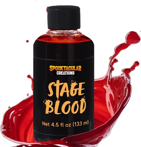 Spooktacular Creations 4.5oz Fake Blood, Washable Fake Blood for Clothes, Halloween Vampire Makeup for Halloween Costumes, Zombie Makeup Face Body Paint in Saudi Arabia