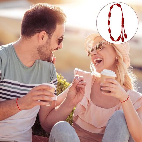 8 Pieces Red String Bracelet Set - Adjustable 7 Knot Red Cord Bracelet, Lucky Charm Bracelet Amulet for Protection, Knots String for Protection, Bracelets Knots Chain Braided for Friendship, Lovers in Saudi Arabia