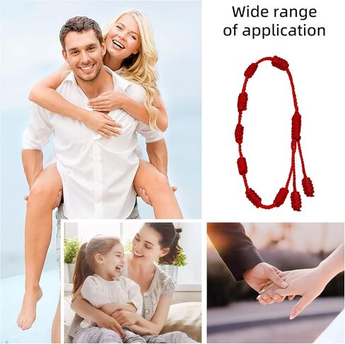 8 Pieces Red String Bracelet Set - Adjustable 7 Knot Red Cord Bracelet, Lucky Charm Bracelet Amulet for Protection, Knots String for Protection, Bracelets Knots Chain Braided for Friendship, Lovers in Saudi Arabia