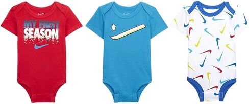Nike Baby Bodysuits Set 3-Pack (Black/White/Grey, 3 Months) in Saudi Arabia