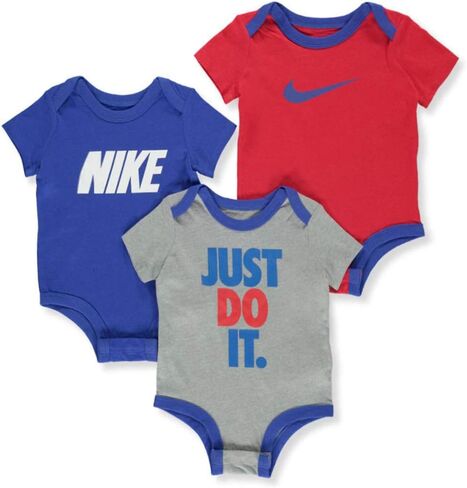 Nike Baby Bodysuits Set 3-Pack (Black/White/Grey, 3 Months) in Kuwait