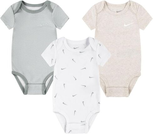 Nike Baby Bodysuits Set 3-Pack (Black/White/Grey, 3 Months) in Saudi Arabia