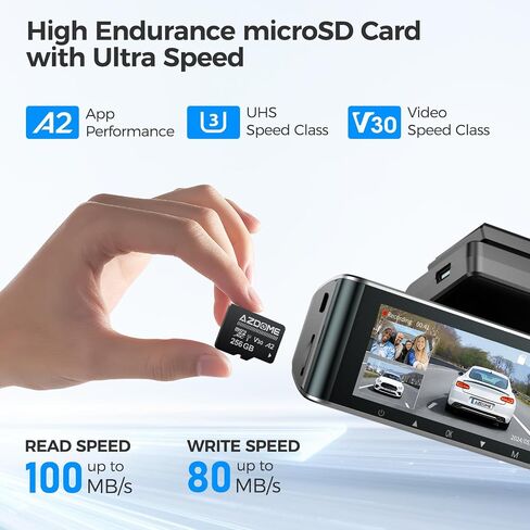 AZDOME 128GB Micro SD Card microSDXC Memory Card for AZDOME M550 GS63H Pro M63 M300 M300S M27 M17 M01 Pro PG19X Dash Cam Full HD & 4K UHD, U3, A2, V30 in Saudi Arabia