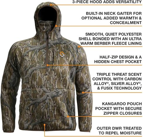 ScentLok Men’s Midweight Ridge Hunting Hoodie – Scent Control with Carbon Alloy, Fleece Lining, Built-In Gaiter & DWR Finish in Saudi Arabia