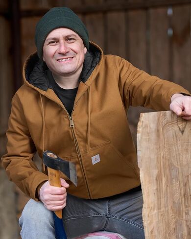 سترة HISEA للرجال فضفاضة تناسب البطة المغسولة النشطة سترة شتوية معزولة من القماش بغطاء للرأس مع جيوب in Kuwait