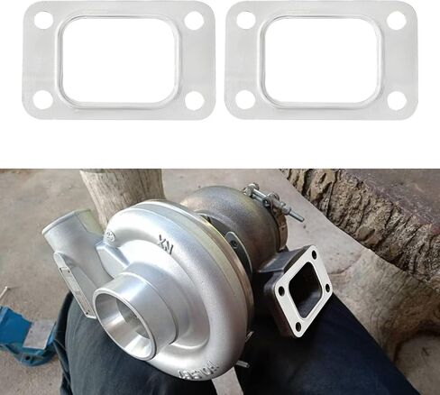 2PCS T3 Turbo Turbocharger Inlet Gasket, Turbo Repairing Gasket, Stainless Steel 4-Hole Turbocharger Intake Manifold Flange Gaskets, Manifold Metal Gaskets for T3 T34 T35 T38 GT35 GT35R Cars in Saudi Arabia