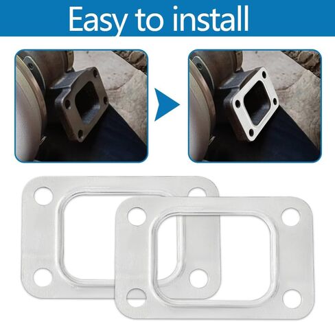 2PCS T3 Turbo Turbocharger Inlet Gasket, Turbo Repairing Gasket, Stainless Steel 4-Hole Turbocharger Intake Manifold Flange Gaskets, Manifold Metal Gaskets for T3 T34 T35 T38 GT35 GT35R Cars in Saudi Arabia