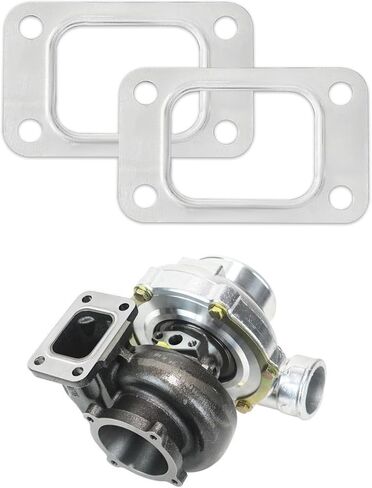 2 PCS Car Modified T3 Turbine Flange Gasket, Automotive Replacement Turbocharger Gaskets, 4.2" x 2.5"Stainless Steel 4-Hole Washer, Car Accessories Compatible with T3 T34 T35 T38 GT35 GT35R in Saudi Arabia