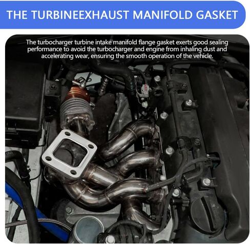 2 PCS Car Modified T3 Turbine Flange Gasket, Automotive Replacement Turbocharger Gaskets, 4.2" x 2.5"Stainless Steel 4-Hole Washer, Car Accessories Compatible with T3 T34 T35 T38 GT35 GT35R in Saudi Arabia