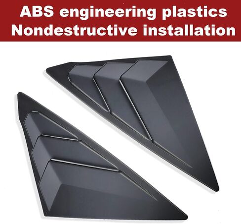 Horry ABS Rear Side Window Louvers Air Vent Scoop Shades Cover Blinds Trim for Honda Civic Sedan 2022（Matt Black） in Kuwait
