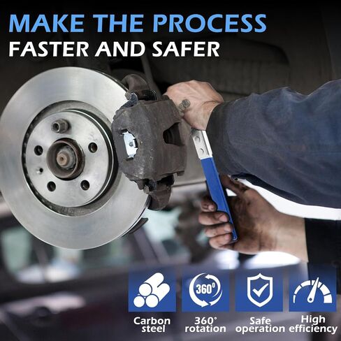Brake Caliper Compression Tool,360° Adjustable Piston Compressor, Caliper Piston Compressor Tool with 4 Brake Caliper Hooks,for Single/Twin/Quad Piston Calipers,(Blue) in Saudi Arabia