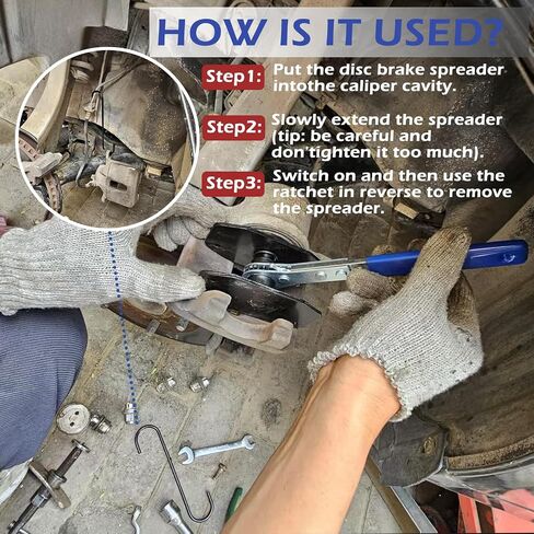 Brake Caliper Compression Tool,360° Adjustable Piston Compressor, Caliper Piston Compressor Tool with 4 Brake Caliper Hooks,for Single/Twin/Quad Piston Calipers,(Blue) in Saudi Arabia