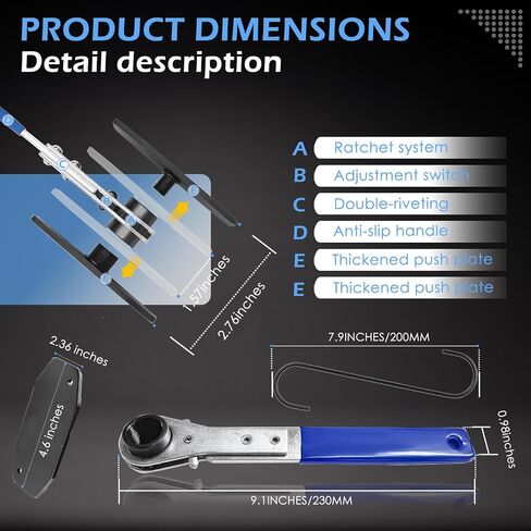 Brake Caliper Compression Tool,360° Adjustable Piston Compressor, Caliper Piston Compressor Tool with 4 Brake Caliper Hooks,for Single/Twin/Quad Piston Calipers,(Blue) in Saudi Arabia