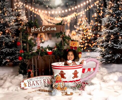Christmas Forest Backdrops for Photography Kate Christmas Pine Tree Background Snowy Bokhe Wiinter Banner for Photostudio, 10x6.5ft in Saudi Arabia