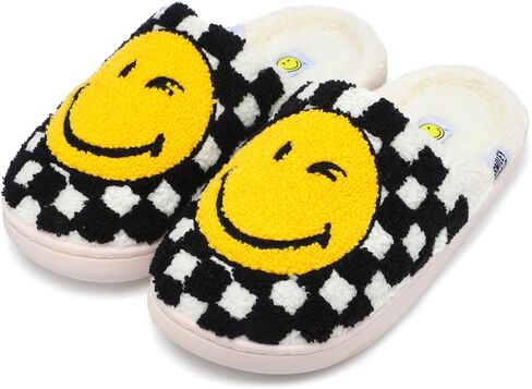 Smileyworld Wink و Smile Slippers for Kids Girls Boys Cute House Slippers Fuzzy Dark Non-Slip in Saudi Arabia