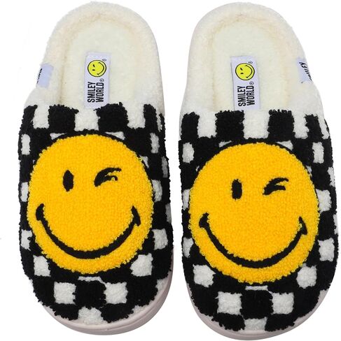 Smileyworld Wink و Smile Slippers for Kids Girls Boys Cute House Slippers Fuzzy Dark Non-Slip in Saudi Arabia