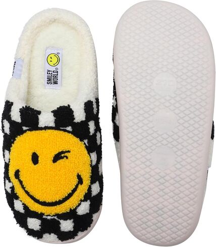 Smileyworld Wink و Smile Slippers for Kids Girls Boys Cute House Slippers Fuzzy Dark Non-Slip in Saudi Arabia