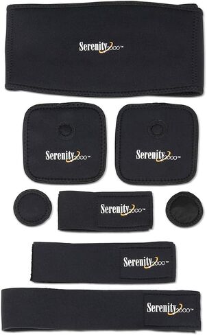 Full Body Magnetic Vitality Set for Back, Head, Wrist, Knee, Elbow, Ankle to Support, Relieve Discomfort, Improve Circulation - Eight-Piece Set with Magnetic Pads and Velcro Straps (Small/Medium - waist up to 36") in Kuwait