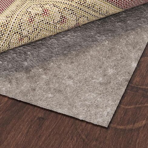 Ottomanson 8' x 9' Non-Slip Rug Pad Gripper 1/4 Inch Thick Dual Surface Felt + Rubber Gripper - Safe for All Floors, Brown in Saudi Arabia