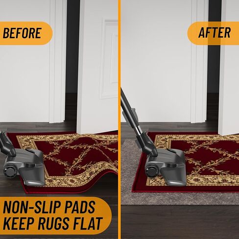 Ottomanson 8' x 9' Non-Slip Rug Pad Gripper 1/4 Inch Thick Dual Surface Felt + Rubber Gripper - Safe for All Floors, Brown in Saudi Arabia