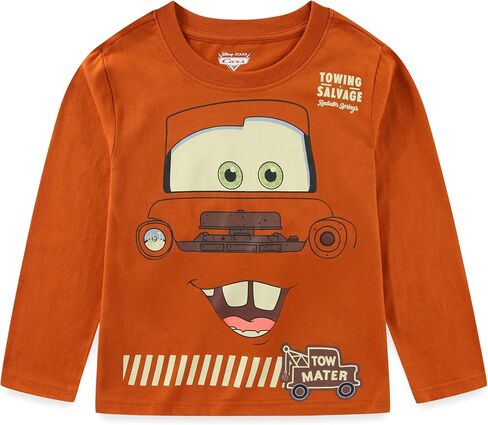 سيارات ديزني Lightning McQueen Boys 3 قميص طويل الأكمام للطفل والأطفال الكبار in Saudi Arabia