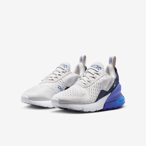 Nike Air Max 270 Big Kids 'Shoes (943345-041 ، رمادي شاسع/Hyper Royal/Thunder Blue/White) in Kuwait